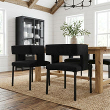 Matte Black Velvet Dining Chairs Set of 2 with Contemporary Style