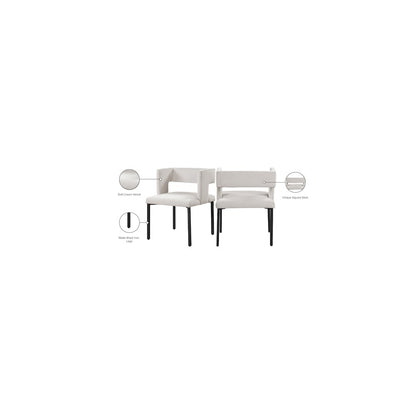 Caleb Cream Velvet Dining Chair, Set of 2