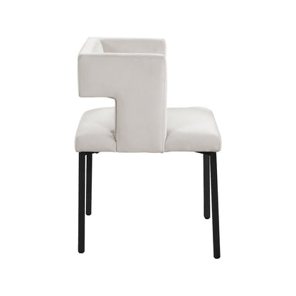 Caleb Cream Velvet Dining Chair, Set of 2