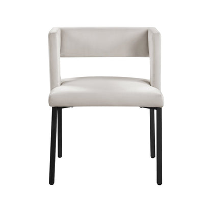 Caleb Cream Velvet Dining Chair, Set of 2