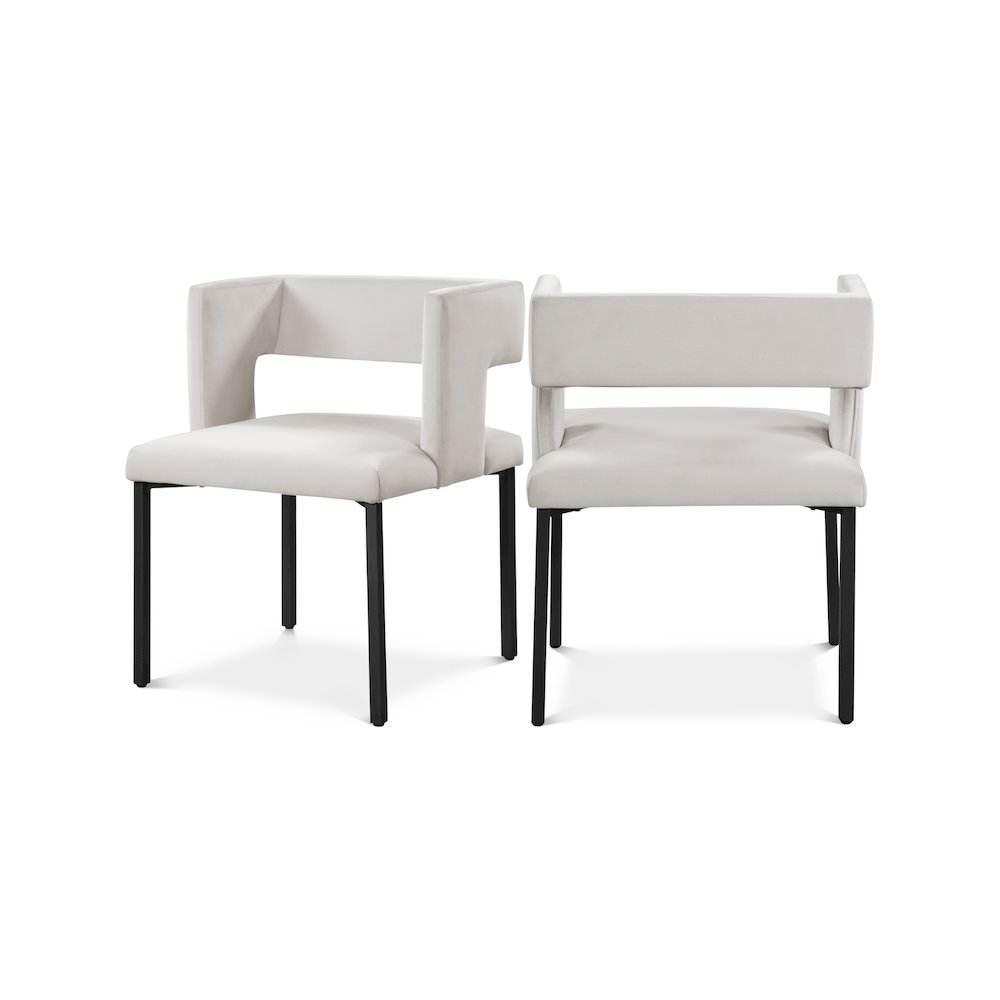Caleb Cream Velvet Dining Chair, Set of 2