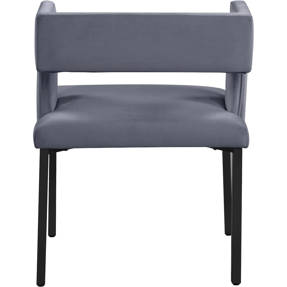 Caleb Grey Velvet Dining Chair, Set of 2