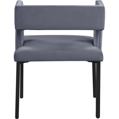 Caleb Grey Velvet Dining Chair, Set of 2