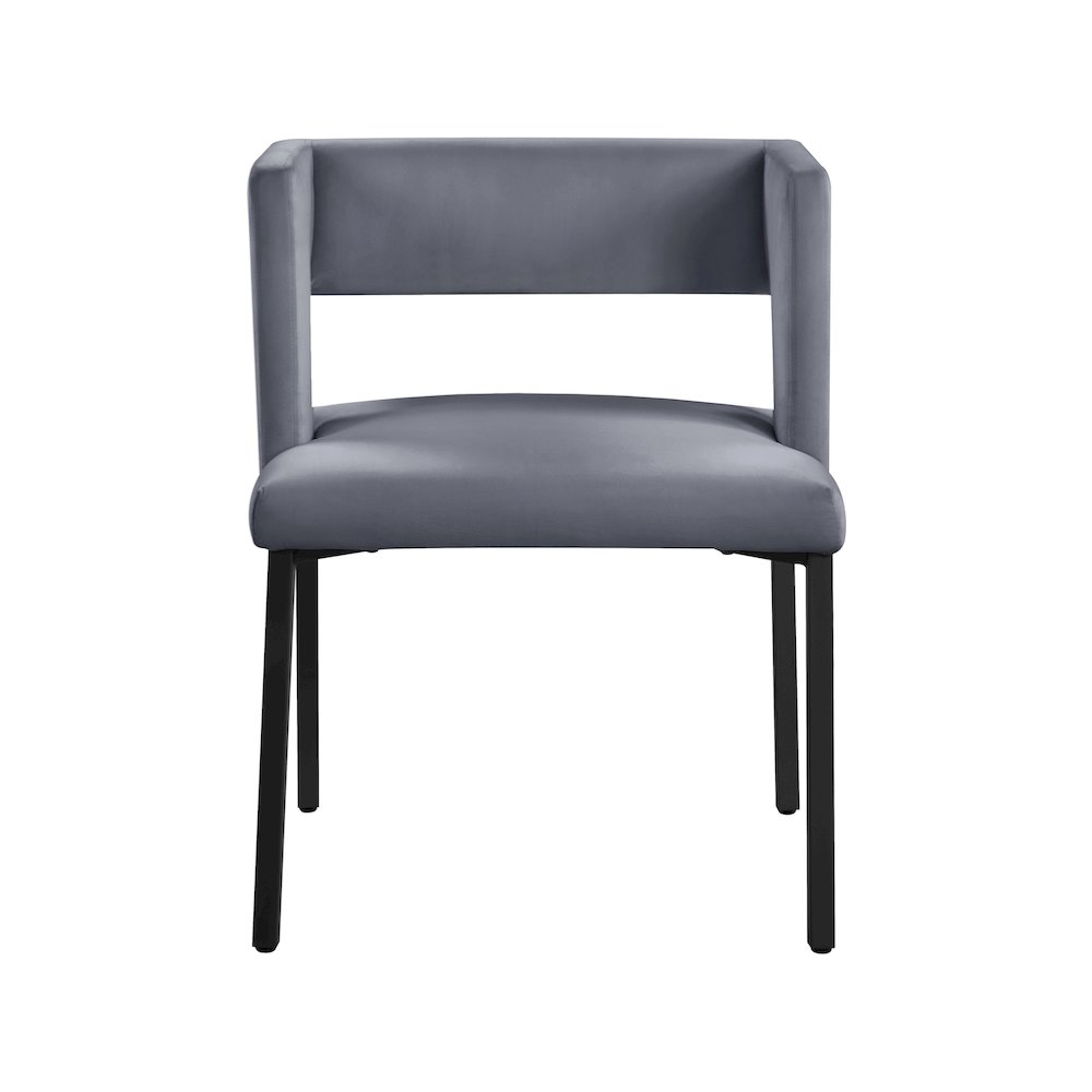 Caleb Grey Velvet Dining Chair, Set of 2
