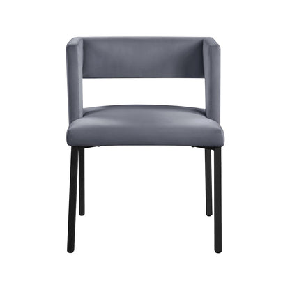 Caleb Grey Velvet Dining Chair, Set of 2