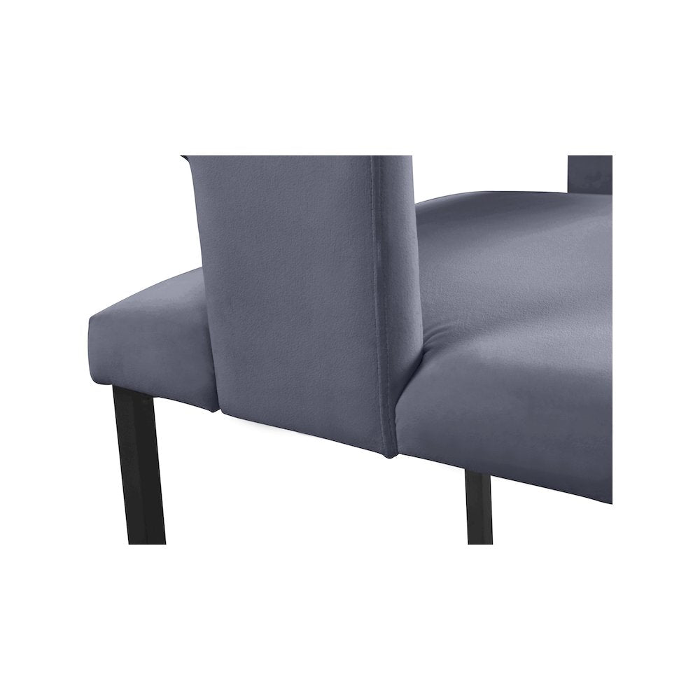 Caleb Grey Velvet Dining Chair, Set of 2
