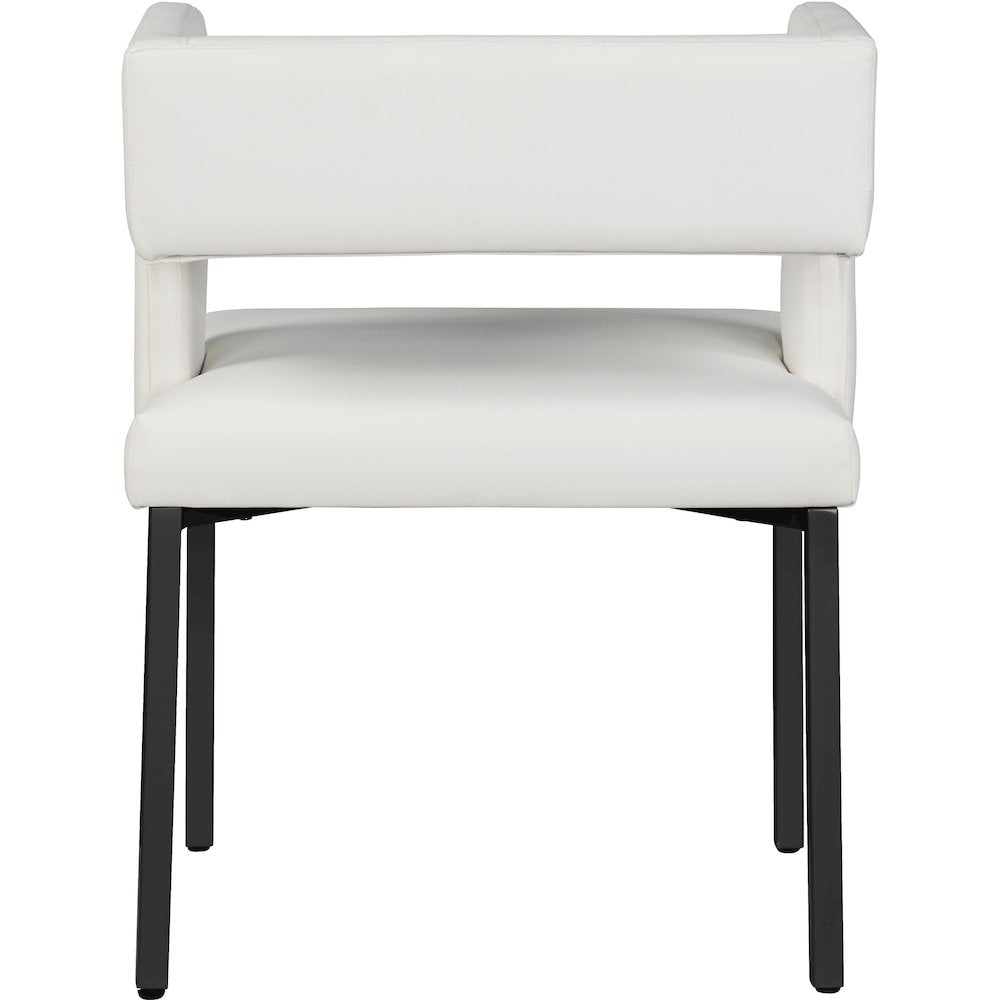 Caleb White Vegan Leather Dining Chair, Set of 2