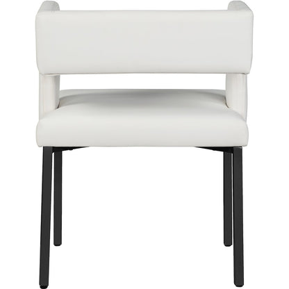 Caleb White Vegan Leather Dining Chair, Set of 2