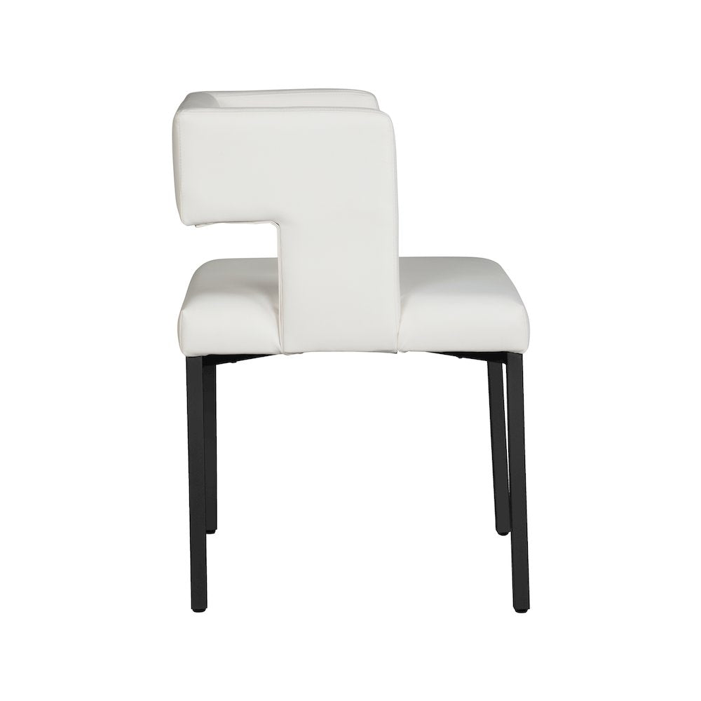 Caleb White Vegan Leather Dining Chair, Set of 2