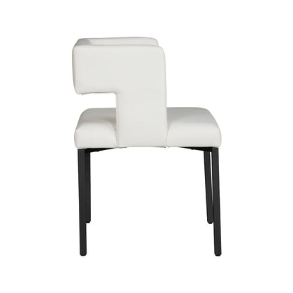 Caleb White Vegan Leather Dining Chair, Set of 2