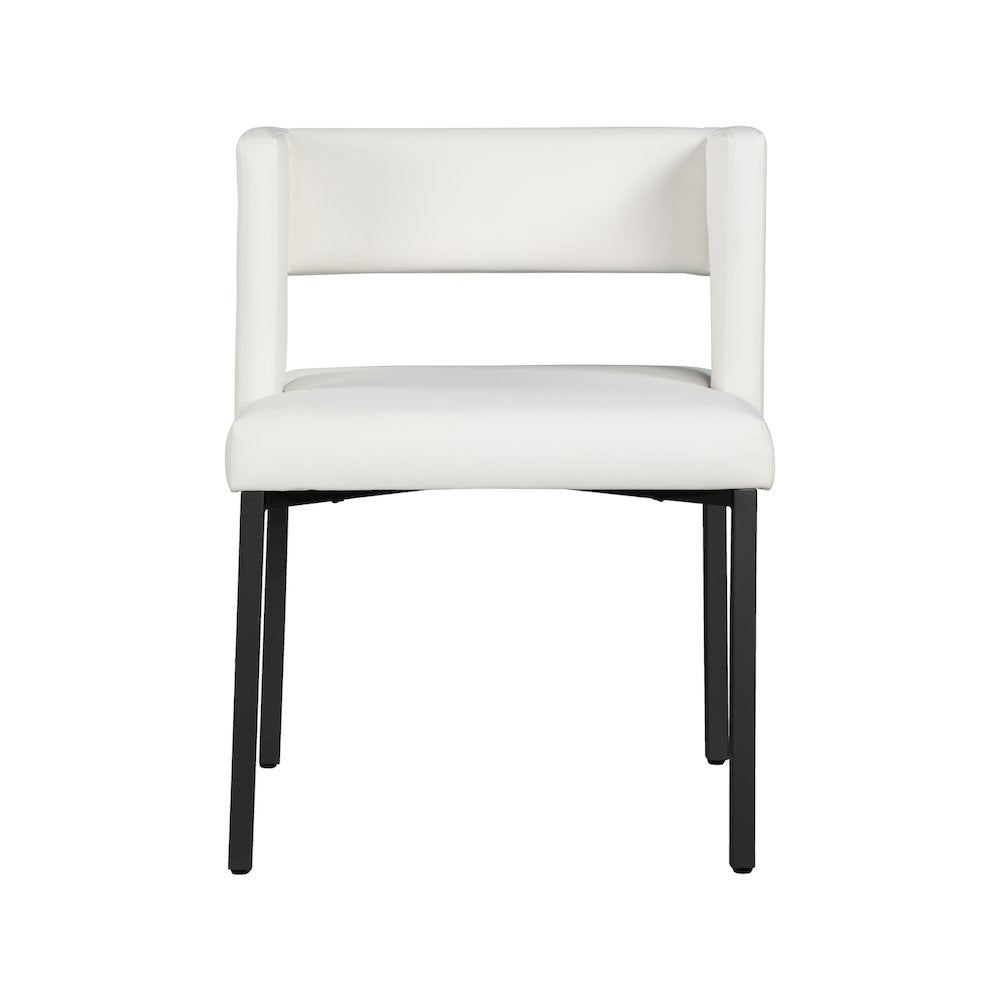 Caleb White Vegan Leather Dining Chair, Set of 2