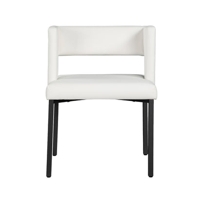 Caleb White Vegan Leather Dining Chair, Set of 2