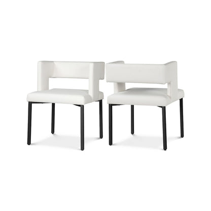 Caleb White Vegan Leather Dining Chair, Set of 2