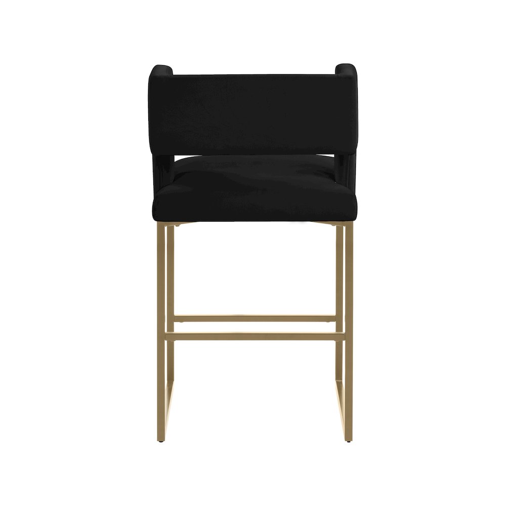 Caleb Black Velvet Counter Stool, Set of 2