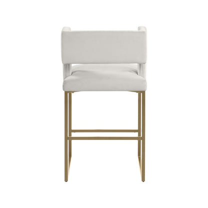 Caleb Cream Velvet Counter Stool, Set of 2
