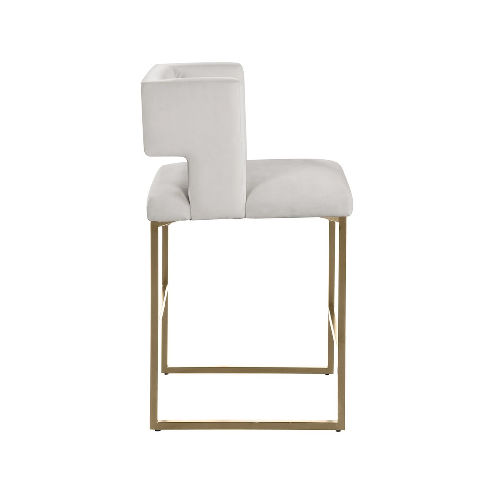 Caleb Cream Velvet Counter Stool, Set of 2