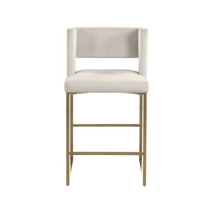 Caleb Cream Velvet Counter Stool, Set of 2