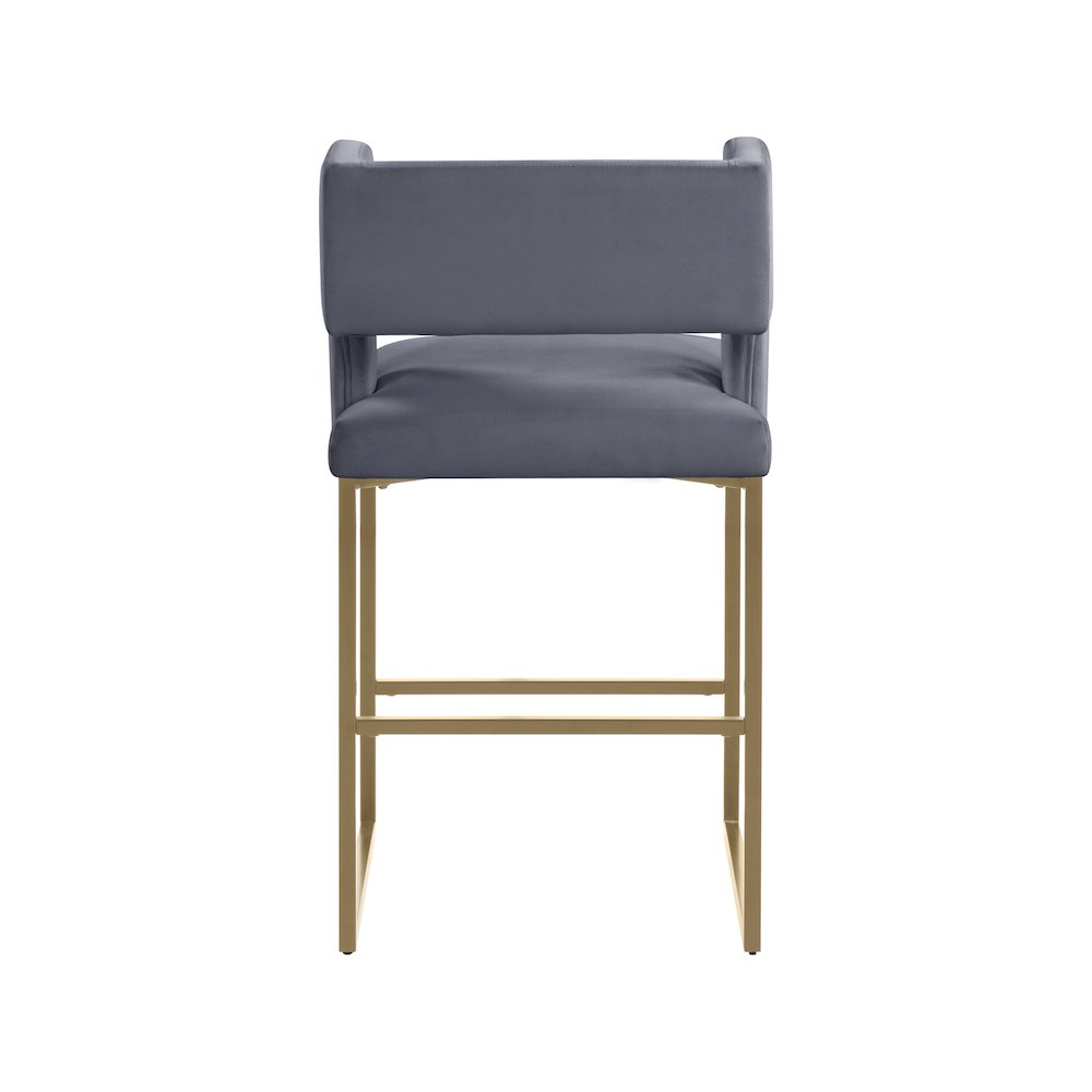 Caleb Grey Velvet Counter Stool, Set of 2