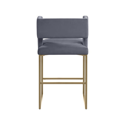 Caleb Grey Velvet Counter Stool, Set of 2