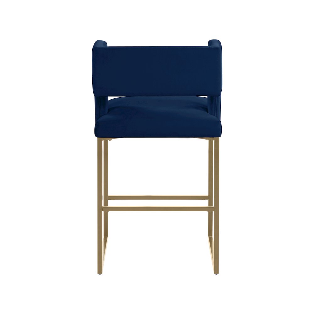 Caleb Navy Velvet Counter Stool, Set of 2
