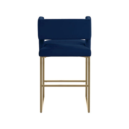 Caleb Navy Velvet Counter Stool, Set of 2
