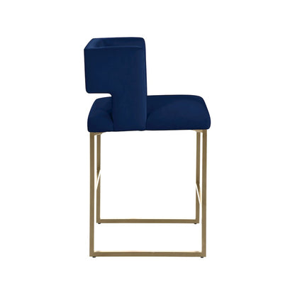 Caleb Navy Velvet Counter Stool, Set of 2