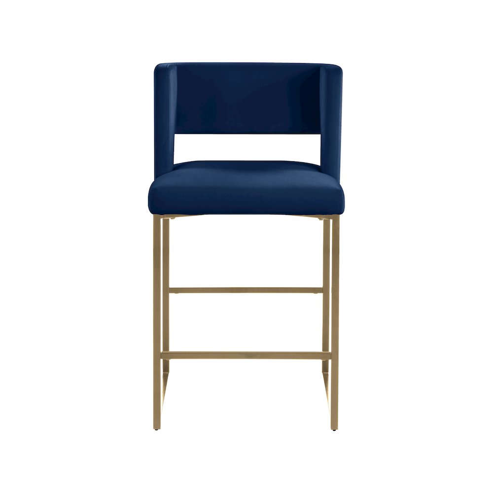 Caleb Navy Velvet Counter Stool, Set of 2