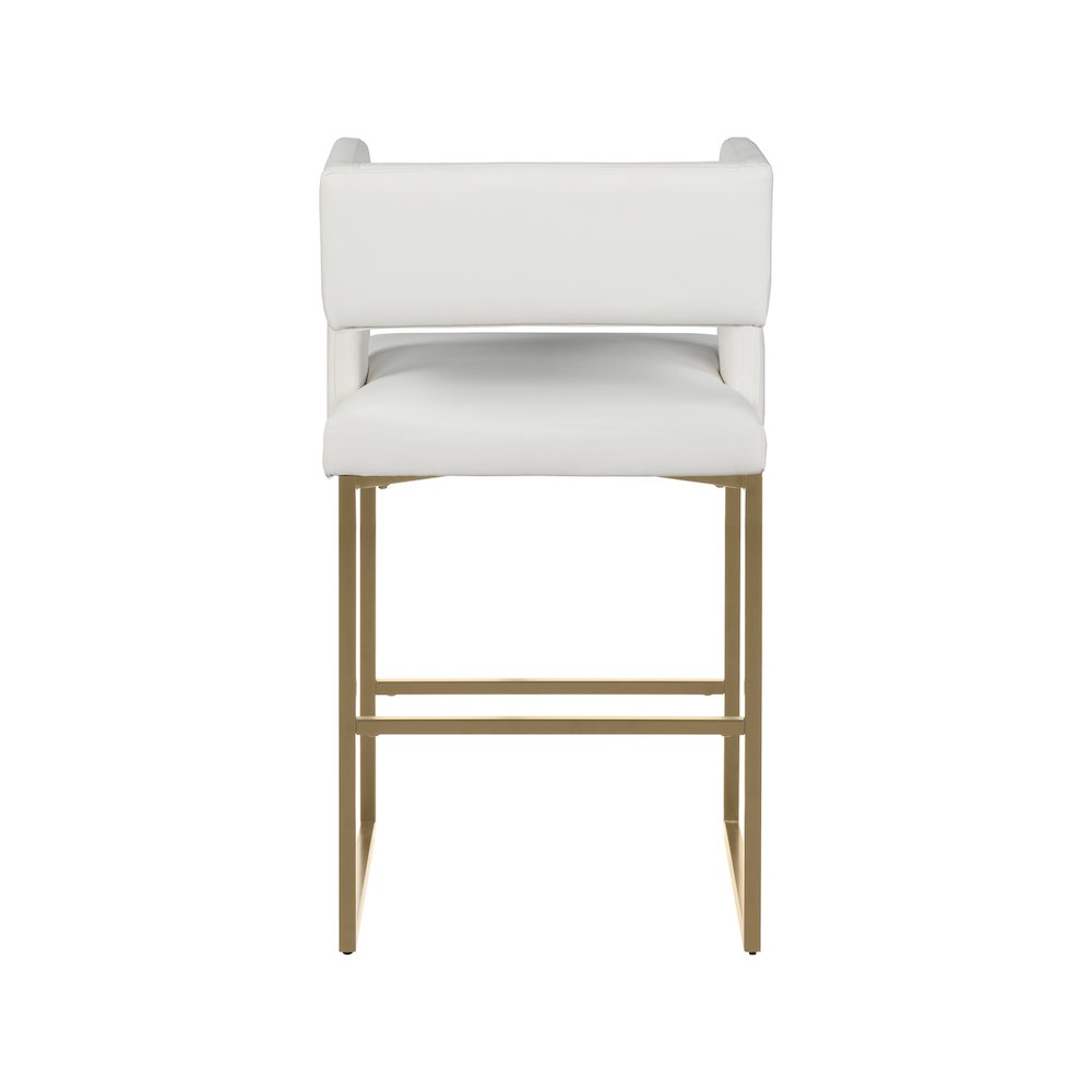 Caleb White Vegan Leather Counter Stool, Set of 2