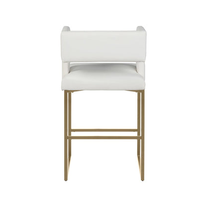 Caleb White Vegan Leather Counter Stool, Set of 2