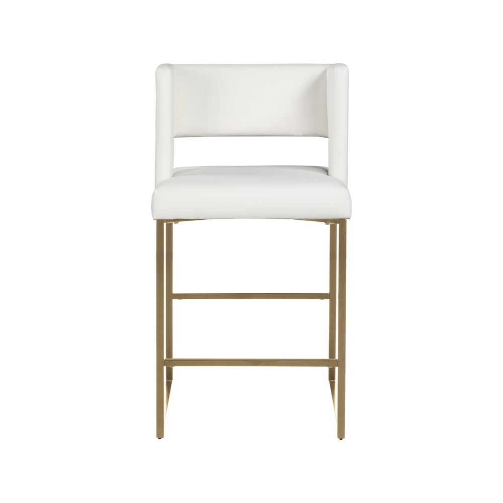 Caleb White Vegan Leather Counter Stool, Set of 2