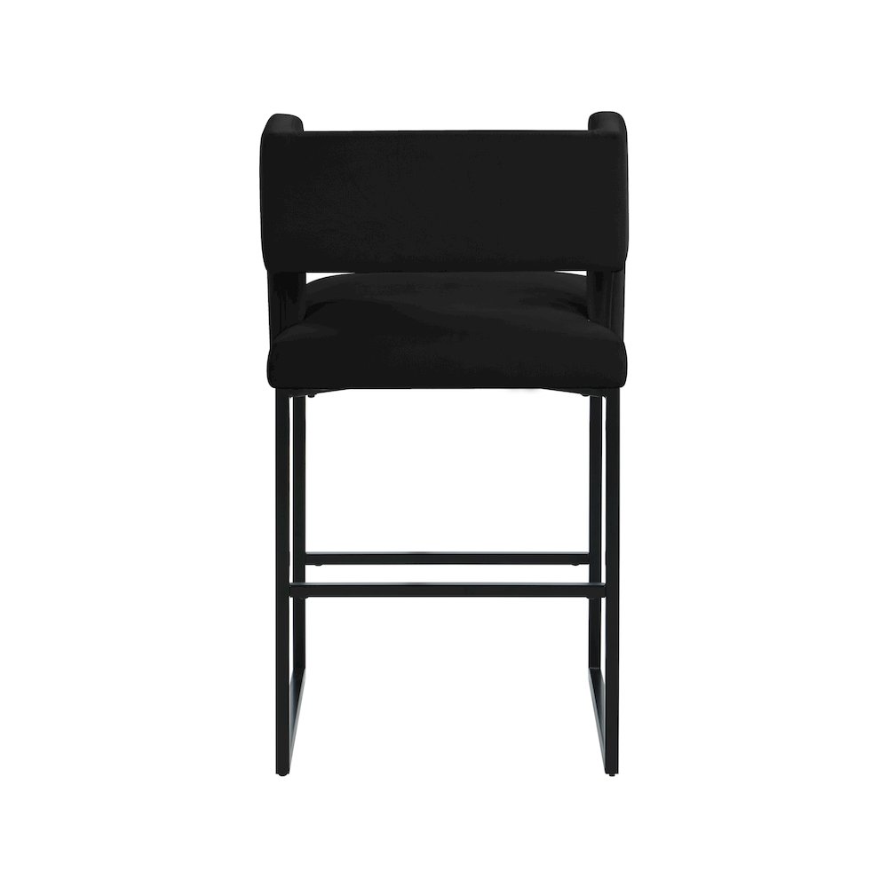 Caleb Black Velvet Counter Stool, Set of 2