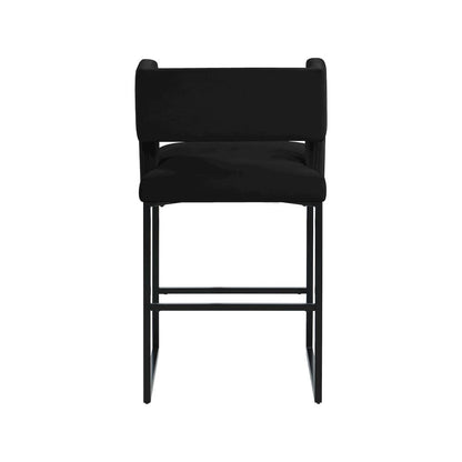 Caleb Black Velvet Counter Stool, Set of 2