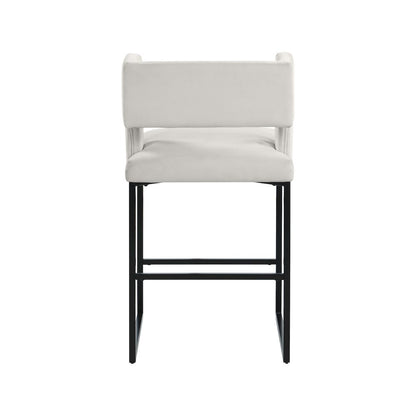 Caleb Cream Velvet Counter Stool, Set of 2