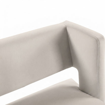 Velvet Upholstered Counter Height Bar Stools Set of 2, Cream Velvet