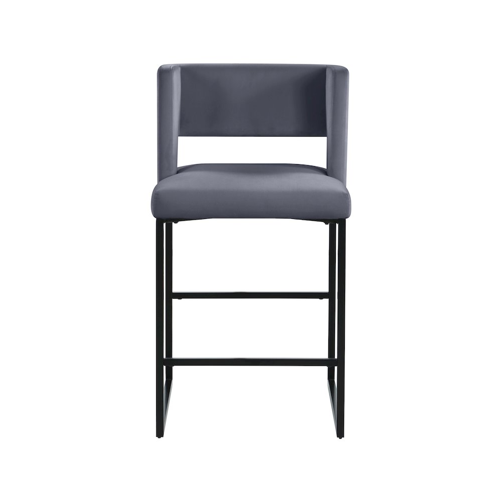 Caleb Grey Velvet Counter Stool, Set of 2