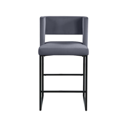 Caleb Grey Velvet Counter Stool, Set of 2