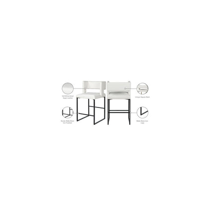 Caleb White Vegan Leather Counter Stool, Set of 2