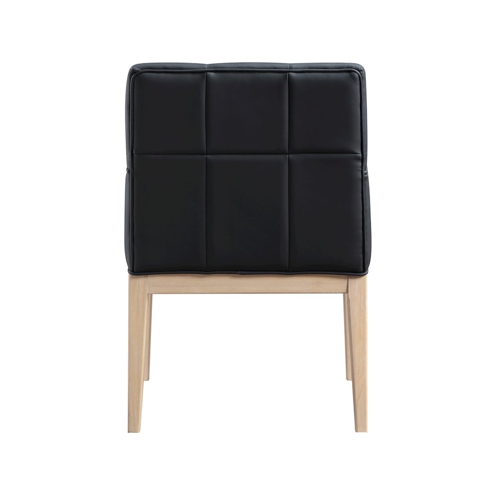 Adrian Black Vegan Leather Dining Arm Chair, Set of 2