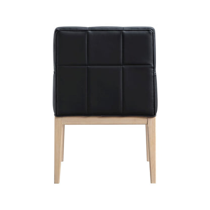 Adrian Black Vegan Leather Dining Arm Chair, Set of 2