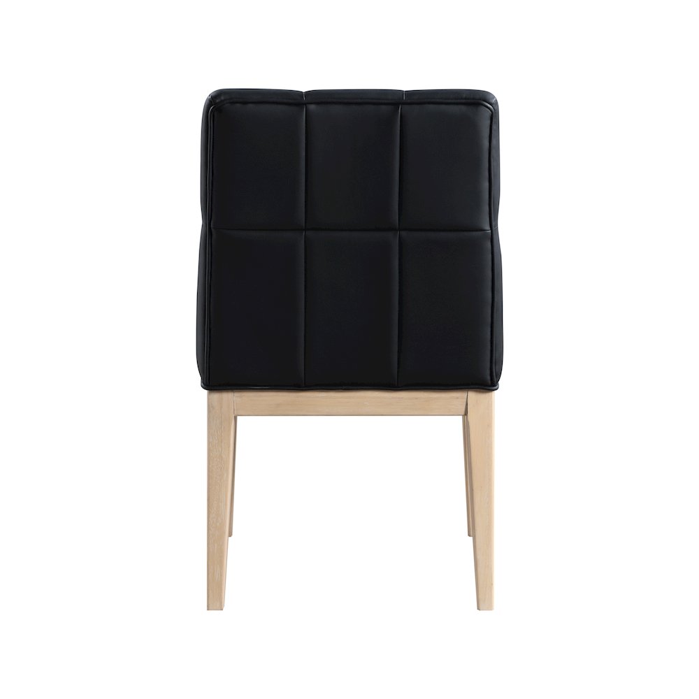 Adrian Black Vegan Leather Dining Side Chair, Set of 2