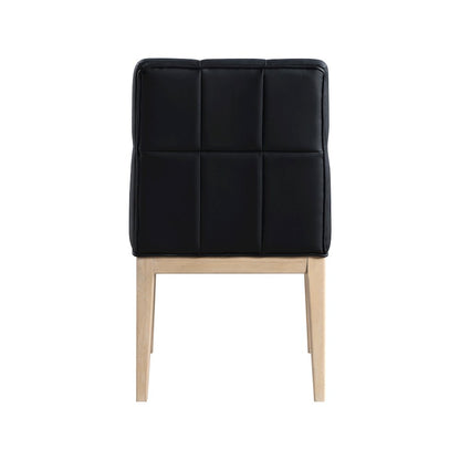 Adrian Black Vegan Leather Dining Side Chair, Set of 2