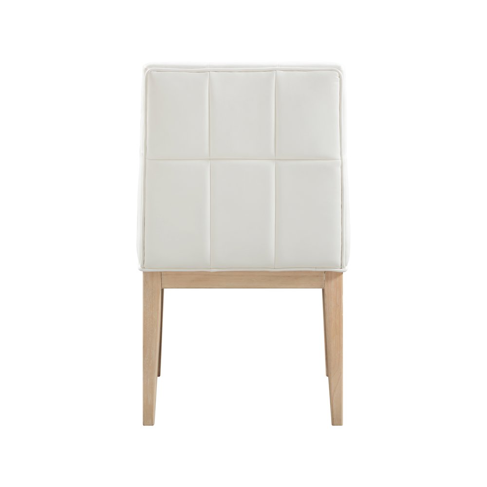 Adrian Cream Vegan Leather Dining Side Chair, Set of 2