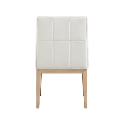 Adrian Cream Vegan Leather Dining Side Chair, Set of 2