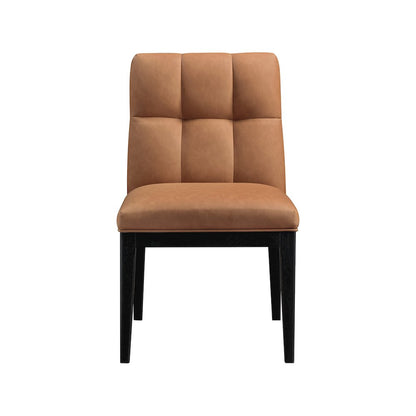 Adrian Cognac Vegan Leather Dining Side Chair, Set of 2