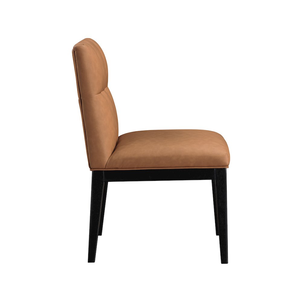 Adrian Cognac Vegan Leather Dining Side Chair, Set of 2
