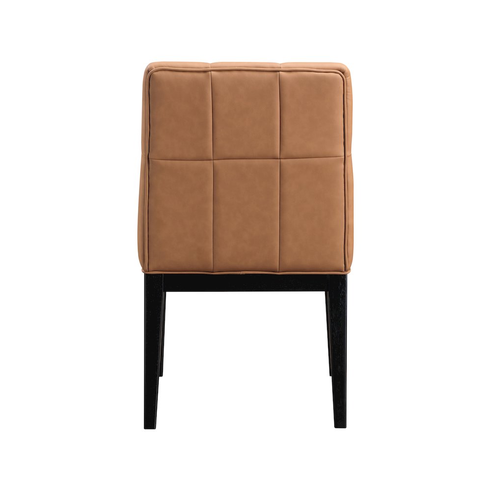 Adrian Cognac Vegan Leather Dining Side Chair, Set of 2