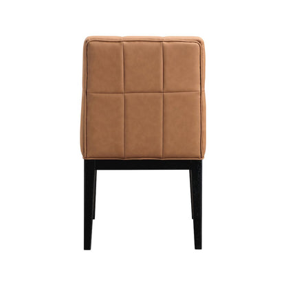 Adrian Cognac Vegan Leather Dining Side Chair, Set of 2