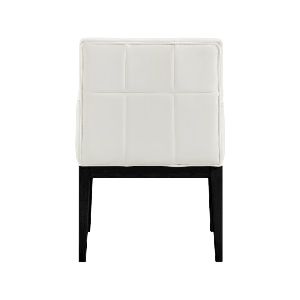 Adrian Cream Vegan Leather Dining Arm Chair, Set of 2