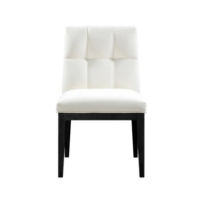Adrian Cream Vegan Leather Dining Side Chair, Set of 2