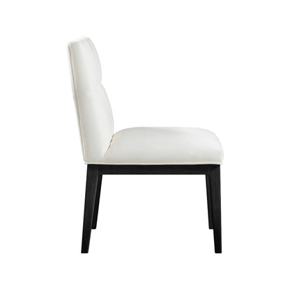 Adrian Cream Vegan Leather Dining Side Chair, Set of 2